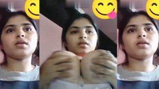 Hot Desi Girl Playing With Her Big Boobs Live Call