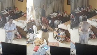 Desi Village Bhabhi Changing Her Clothes in Bedroom CCTV