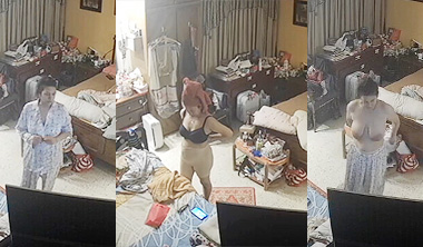Desi Village Bhabhi Changing Her Clothes in Bedroom CCTV